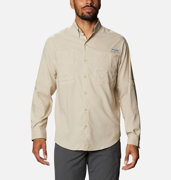 Columbia PFG Tamiami II Fishing Shirts Khaki For Men's NZ46725 New Zealand